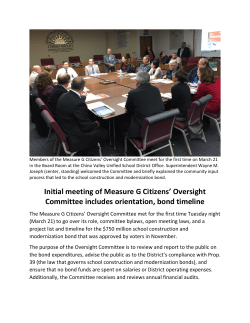 Initial meeting of Measure G Citizens` Oversight Committee includes