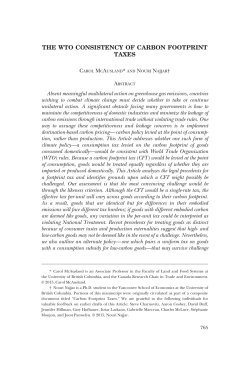 the wto consistency of carbon footprint taxes