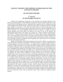 FAIENCE USHABTI: THE PURPOSE AND RELIGION OF THE