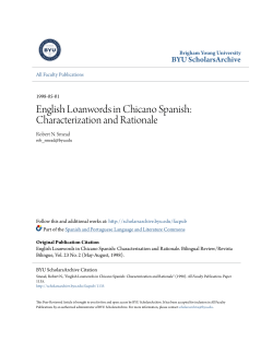 English Loanwords in Chicano Spanish