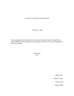 a study of tears in the odyssey