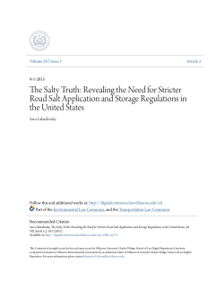 The Salty Truth: Revealing the Need for Stricter Road Salt