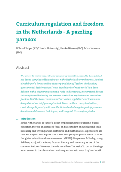 Curriculum regulation and freedom in the Netherlands