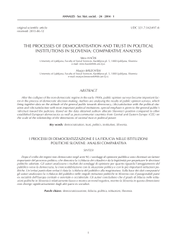 the processes of democratisation and trust in political