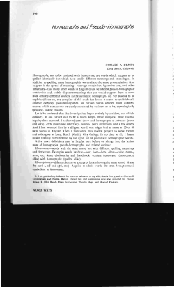 Homographs and Pseudo-Homographs