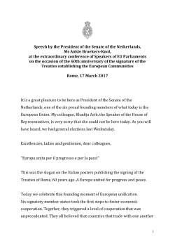 Speech by the President of the Senate of the