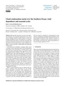 Cloud condensation nuclei over the Southern Ocean: wind