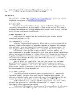 United Daughters of the Confederacy, Missouri Division, Records, nd