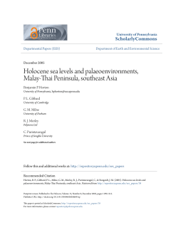 Holocene sea levels and palaeoenvironments, Malay