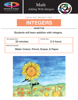 Math- integers - the Emanuel Project