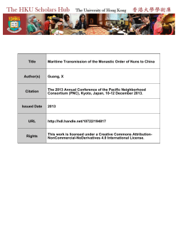 Maritime Transmission of the Monastic Order of Nuns to China