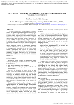 INITIATION OF CaSO4 SCALE FORMATION ON HEAT TRANSFER
