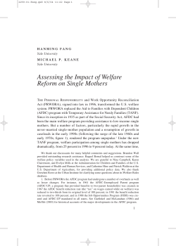 Assessing the Impact of Welfare Reform on Single Mothers