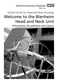 Welcome to the Blenheim Head and Neck Unit