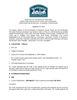 minutes of the regular meeting