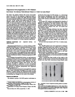 Oligoclonal Immunoglobulinsin HIV Infection