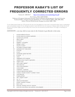 Frequently Corrected Errors