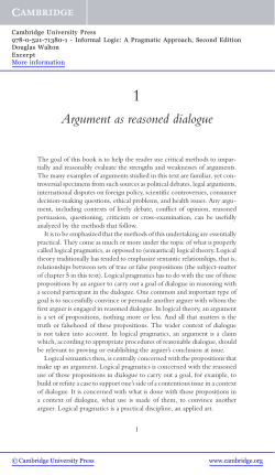 Argument as reasoned dialogue - beck