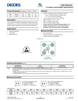 DMP1096UCB4 Product Summary (Typ. @ VGS =