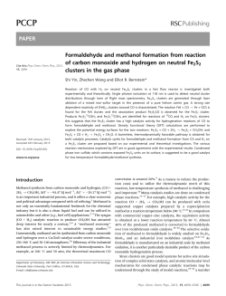 Formaldehyde and methanol formation from reaction of carbon