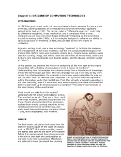 Chapter 1: ORIGINS OF COMPUTING TECHNOLOGY