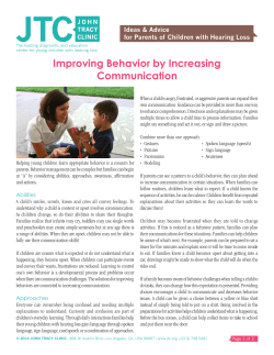Improving Behavior by Increasing Communication
