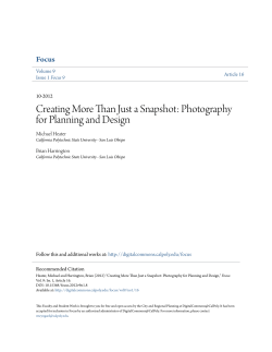 Creating More Than Just a Snapshot: Photography for Planning and