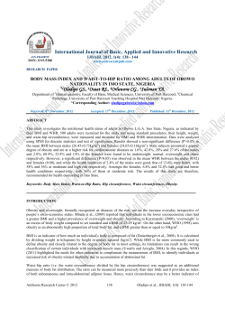 body mass index and waist-to-hip ratio among adults of