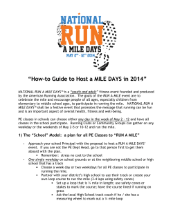 How-To Host a RUN A MILE DAYS Event - 2014