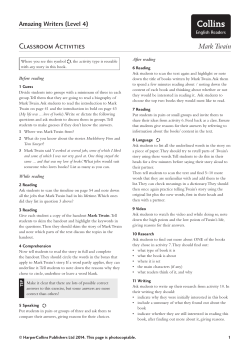 Classroom Activities Mark Twain
