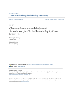Chancery Procedure and the Seventh Amendment: Jury Trial of