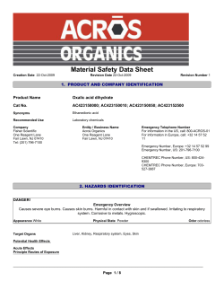 Material Safety Data Sheet