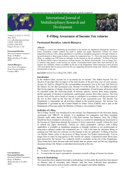 E-Filing Awareness of Income Tax returns
