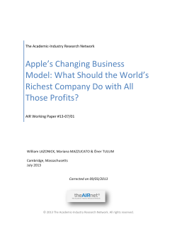 Apple`s Changing Business Model - Academic