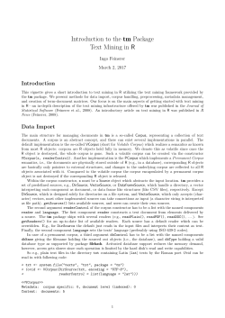 Introduction to the tm Package Text Mining in R
