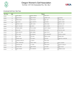 AGC Pairings By Hole and Tee Time