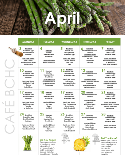 April 2017 Cafe Menu