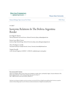 Isonymic Relations In The Bolivia-Argentina Border
