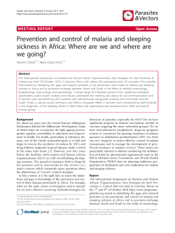 Prevention and control of malaria and sleeping sickness in Africa