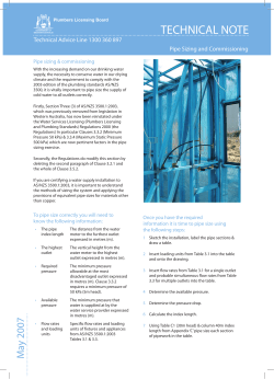 Plumbers technical note pipe sizing