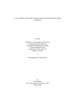 L-GLUTAMINE SUPPLEMENTATION: EFFECTS ON RECOVERY