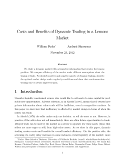 Costs and Benefits of Dynamic Trading in a Lemons Market