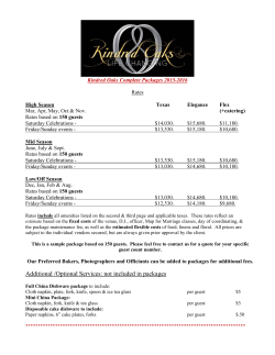 Kindred Oaks Complete Packages 2015-2016