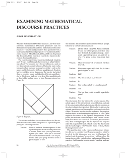 examining mathematical discourse practices