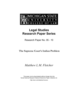 The Supreme Court`s Indian Problem (Fletcher 2007)