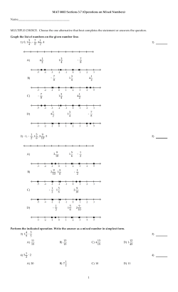 MAT 0002 Sections 3.7 (Operations on Mixed Numbers