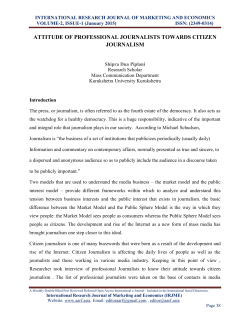 attitude of professional journalists towards citizen journalism