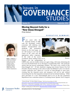 Moving Beyond Calls for a &ldquo;New Glass-Steagall&rdquo;