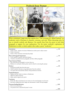 Prufrock Essay Prompt
