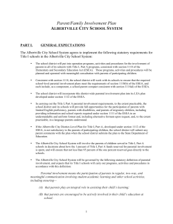 Parent/Family Involvement Plan